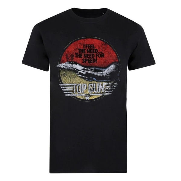 Top Gun Herr Fighter Cotton T-Shirt XXL Svart/Röd/Vit Black/Red/White XXL