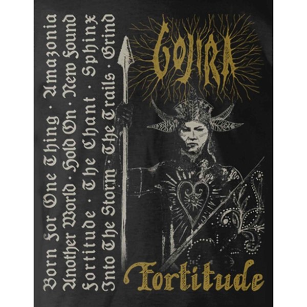 Gojira Unisex Adult Fortitude Track List Långärmad T-shirt X Black XL