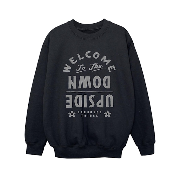 Netflix Boys Stranger Things Welcome To Upside Down Sweatshirt Black 7-8 Years