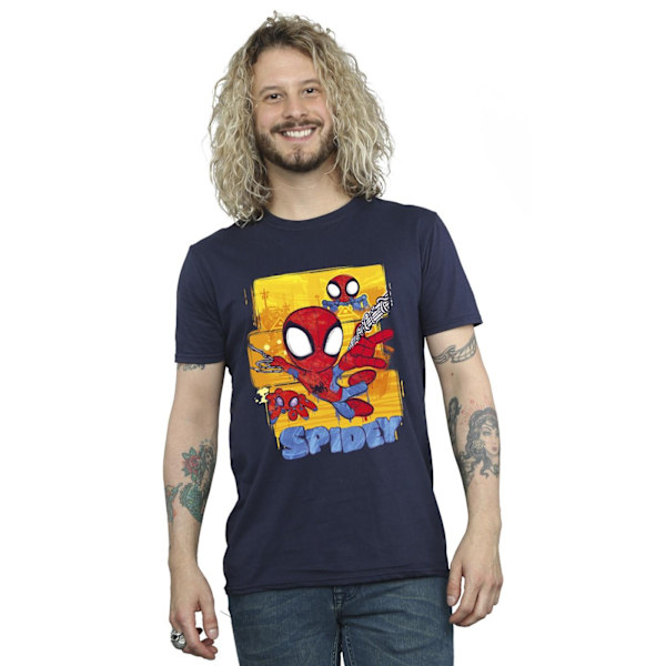 Marvel Mens Spidey And His Amazing Friends Flying T-Shirt XXL N Navy Blue XXL