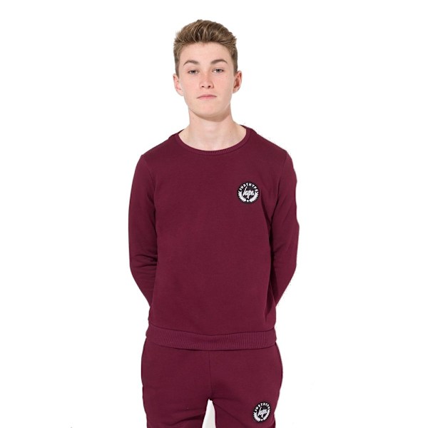 Hype Barn/Barn Crest Crewneck-tröja 11-12 år Bourgogne Burgundy 11-12 Years