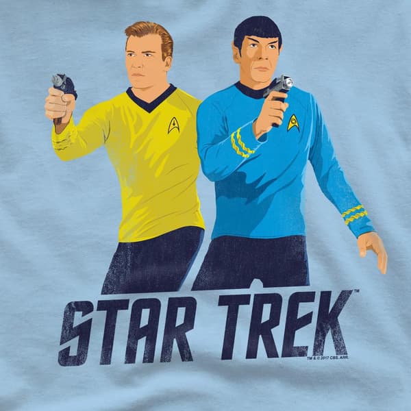 Star Trek Herr Phasers Ready T-shirt M Ljusblå Light Blue M