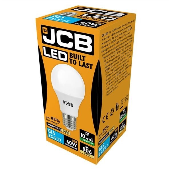 JCB LED A60 806lm Opal 10w glödlampa E27 2700k One Size Vit White One Size