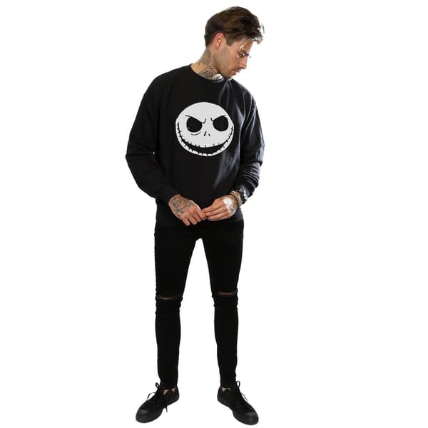 Nightmare Before Christmas Jack Skellington Sweatshirt för män i bomull Black S