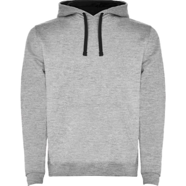 Roly Urban Hoodie för män 4XL Gråmelerad/Svart Grey Marl/Solid Black 4XL