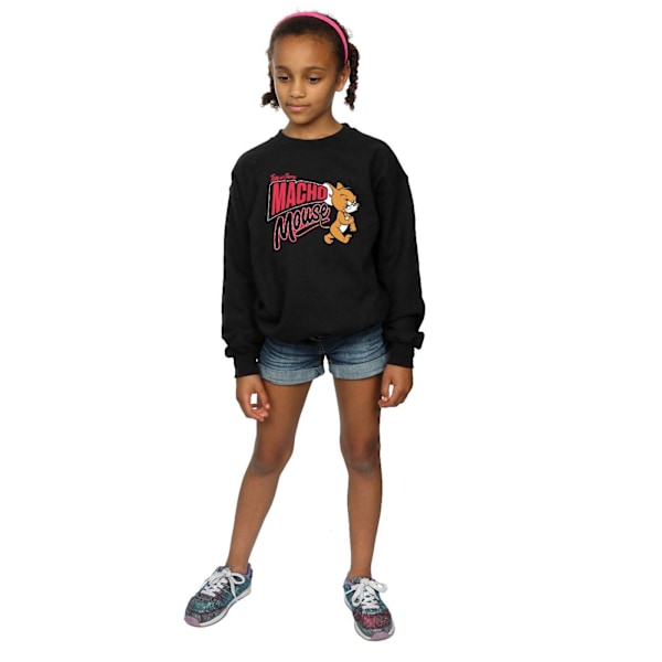 Tom And Jerry Girls Macho Mouse Sweatshirt 12-13 År Svart Black 12-13 Years