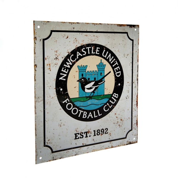 Newcastle United FC Officiell Retro Logotyp Skylt En Storlek Vit White One Size