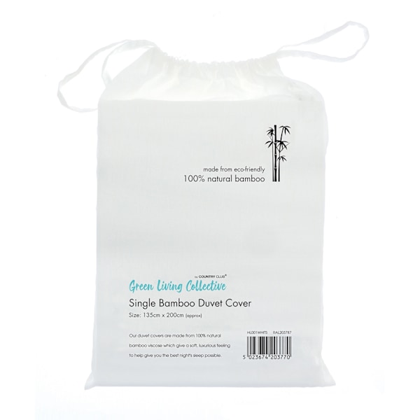 Hem & Living Bambu Påslakan Enkelsäng Vit White Single