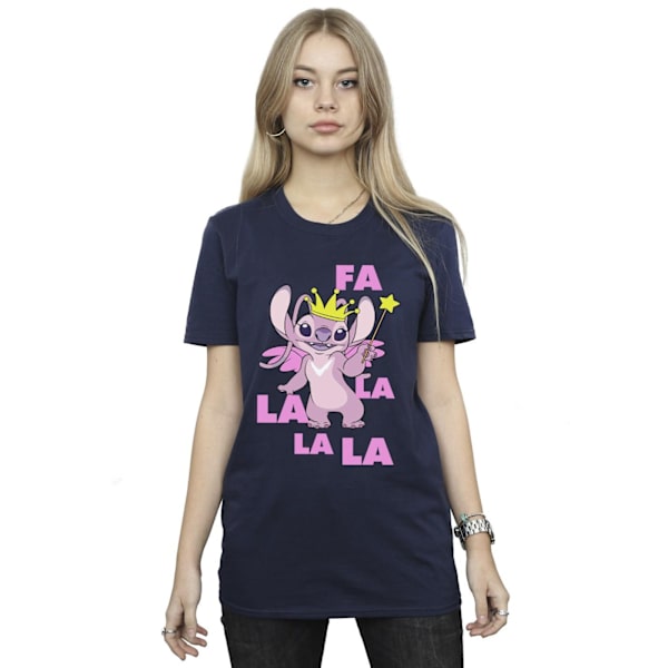 Disney Dam/Kvinnor Lilo & Stitch Angel Fa La La Bomull Pojkvän Navy Blue 4XL