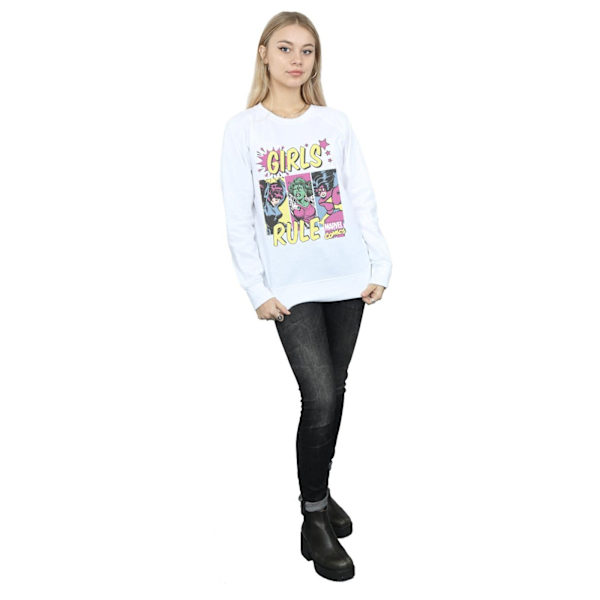 Marvel Comics Dam/Damer Tjejer Rule Sweatshirt M Vit White M