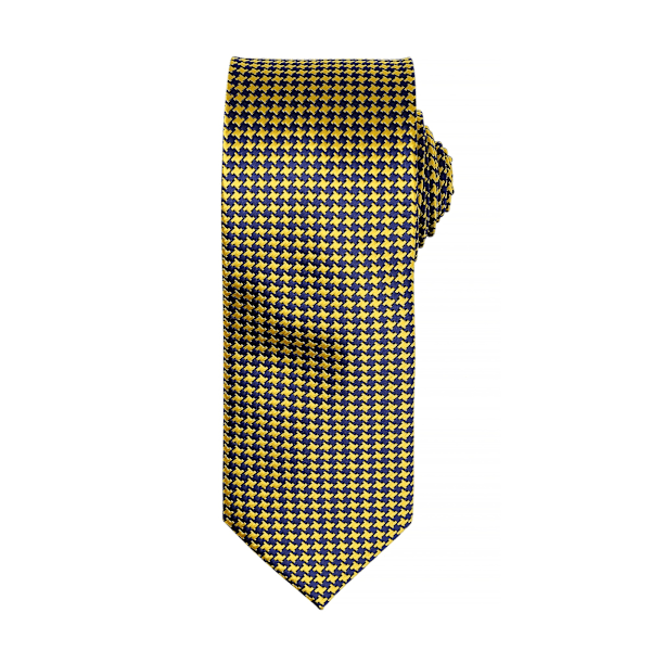 Premier Mens Puppy Tooth Formal Work Tie One Size Gold Gold One Size