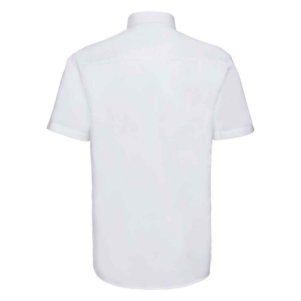 Russell Collection Herr Oxford Easy-Care Kortärmad Formell S White 21in