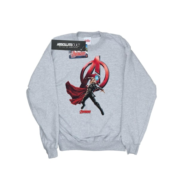 Marvel Dam/Kvinnor Thor Pose Sweatshirt M Heather Grey Heather Grey M