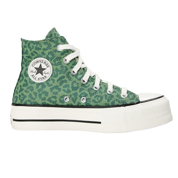 Converse Dam All Star Leopardmönstrad Canvas Platå H Green 4 UK