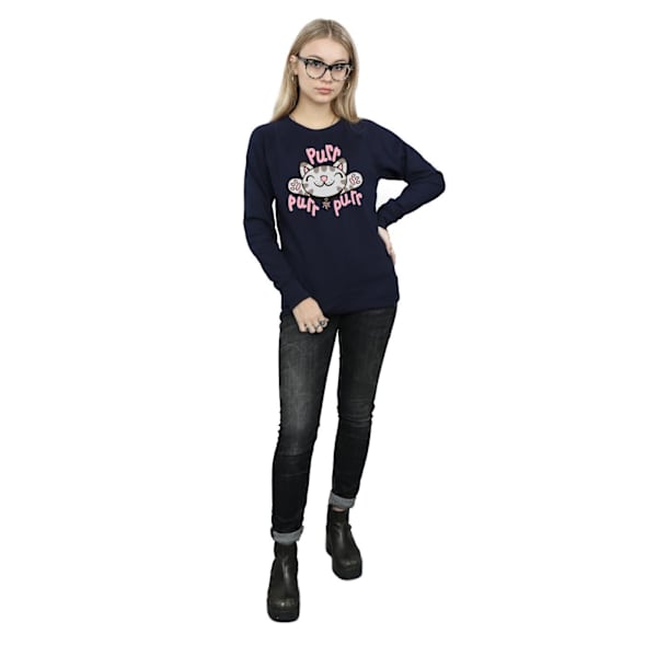 Big Bang Theory Dam/Kvinnor Mjuk Kitty Purr Sweatshirt S Marinblå Navy Blue S
