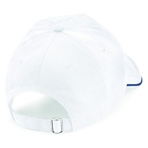 Beechfield Adults Unisex Authentic 5 Panel Piped Peak Cap One S White/French Navy One Size