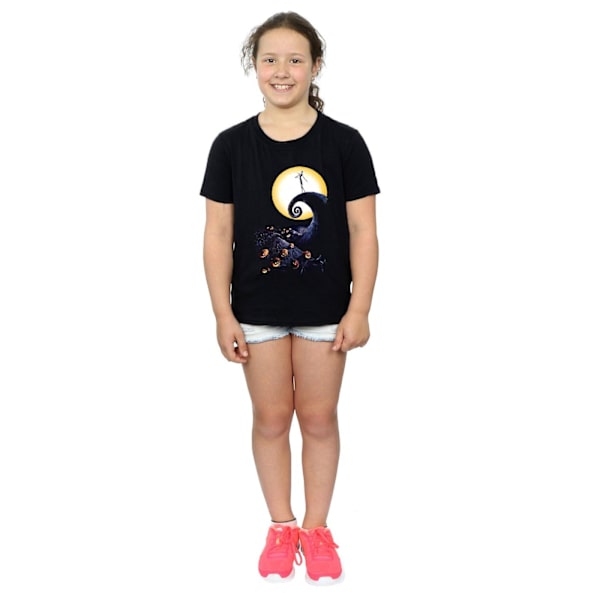 Nightmare Before Christmas Flickor Cemetery Bomull T-shirt 7-8 År Black 7-8 Years