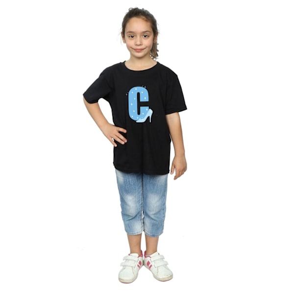 Disney Girls Alphabet C Is For Cinderella Bomull T-Shirt 7-8 Ye Black 7-8 Years