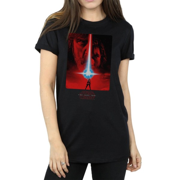 Star Wars Womens/Ladies The Last Jedi Red Poster Cotton Boyfrie Black L