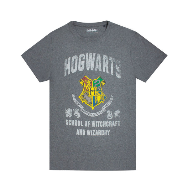 Harry Potter T-shirt för män Hogwarts S Charcoal Charcoal S