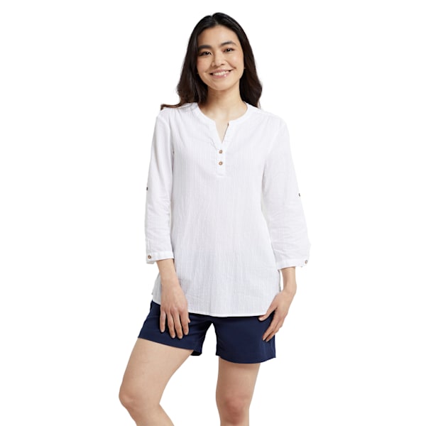 Mountain Warehouse Dam/Dam Petra Relaxed Fit 3/4 Ärm S White 10 UK