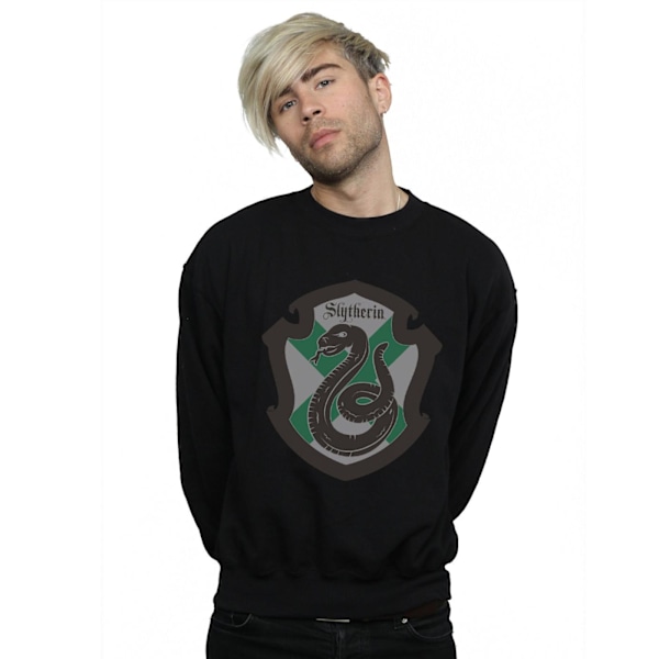 Harry Potter Herr Slytherin Crest Flat Sweatshirt M Svart Black M