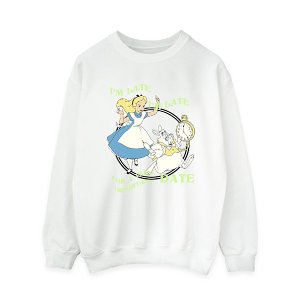 Disney Dam/Kvinnor Alice I Spegellandet Jag Är Sen Sweatshirt S White S