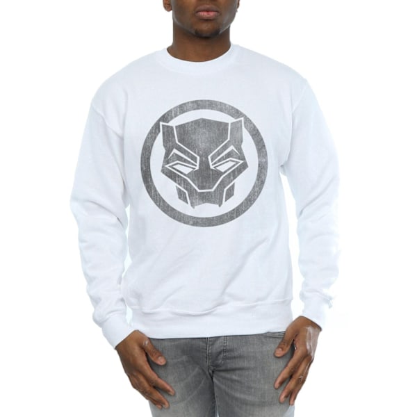 Marvel Herr Svart Panter Distressed Icon Sweatshirt M Vit White M