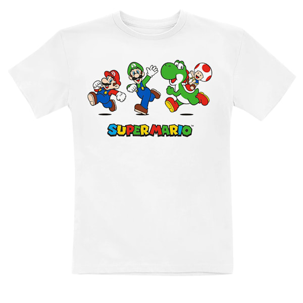 Super Mario Barn/Barnkörning T-shirt 9-11 år Vit White 9-11 Years