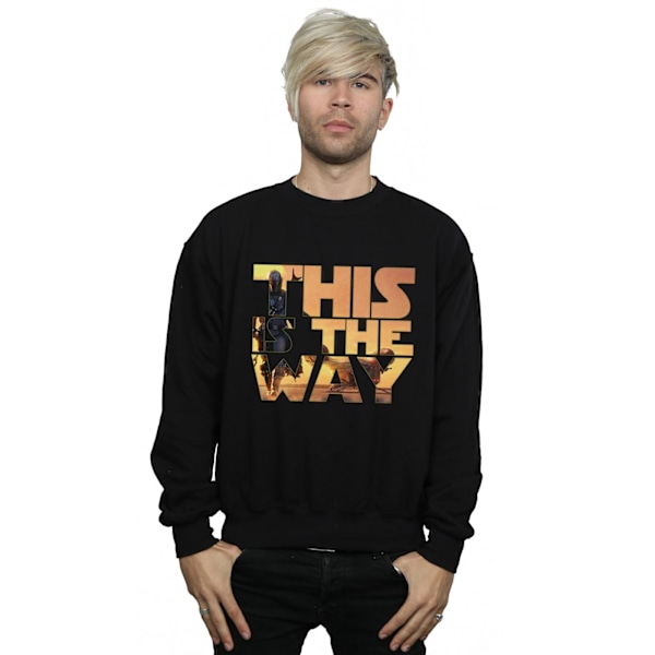 Star Wars The Mandalorian The Way Poster Text Sweatshirt 4 för män Black 4XL