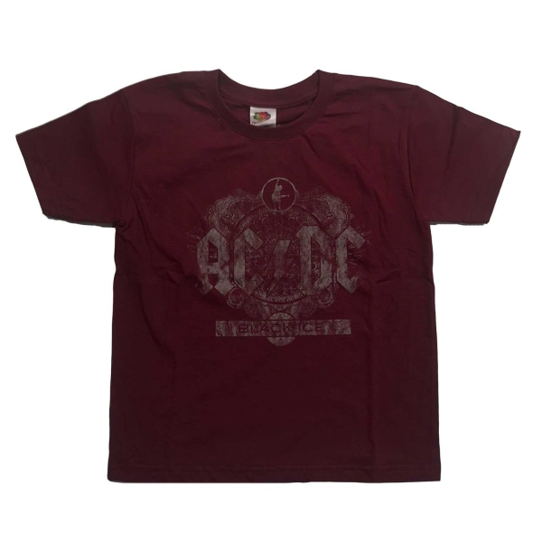 AC/DC Childrens/Kids Black Ice Cotton T-Shirt 5-6 Years Maroon Maroon 5-6 Years