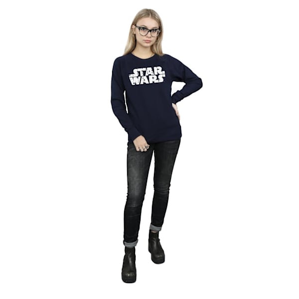 Star Wars Dam/Damer Jul-Logotyp Sweatshirt L Marinblå Navy Blue L