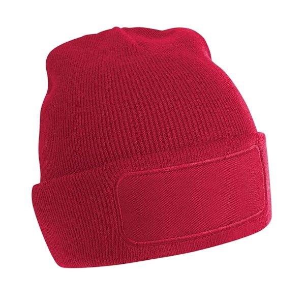 Beechfield Unisex Vuxen Patch Beanie One Size Classic Röd Classic Red One Size