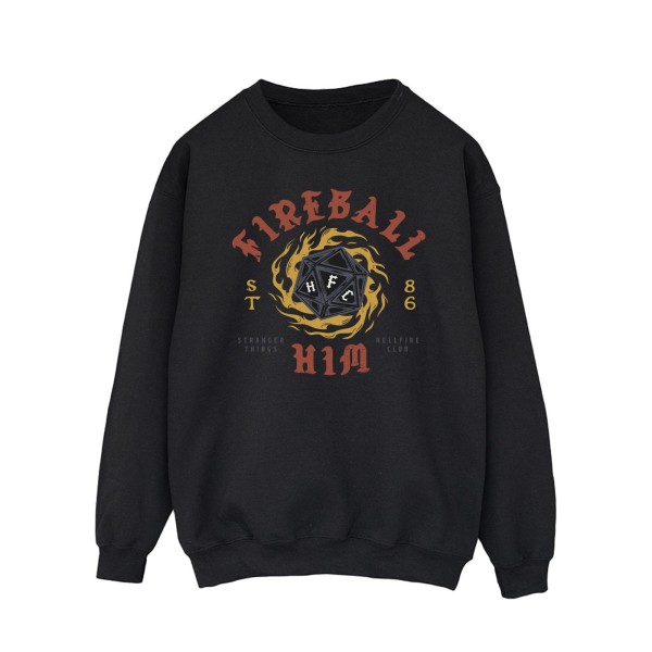 Netflix Män Stranger Things Fireball Dice 86 Sweatshirt XXL Bl Black XXL