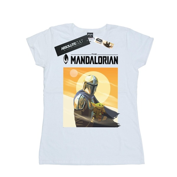 Star Wars Dam/Damer The Mandalorian The Child Two Moons Bomull T-shirt White XXL