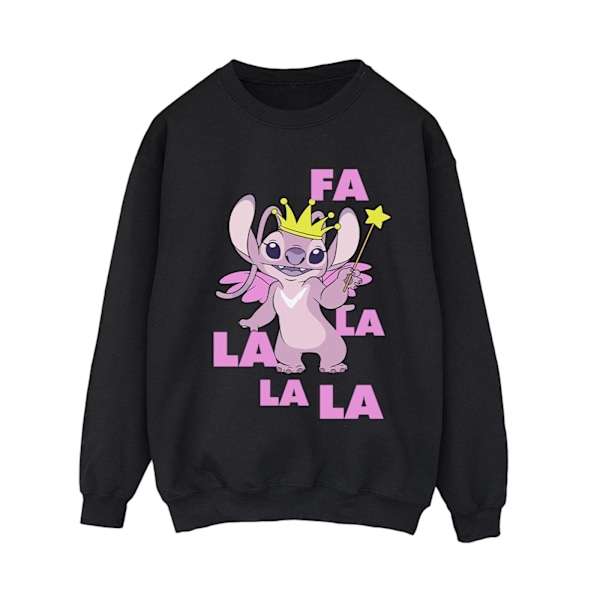 Disney Dam/Kvinnor Lilo & Stitch Angel Fa La La Sweatshirt 5X Black 5XL