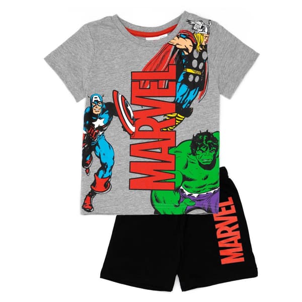 Marvel Boys Superhero Short Pyjamas Set 2-3 år Grå/Svart Grey/Black 2-3 Years