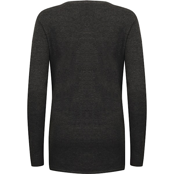 Henbury Dam/Kvinnors V-Hals Knapp Fin Stickad Cardigan M Grå M Grey Marl M