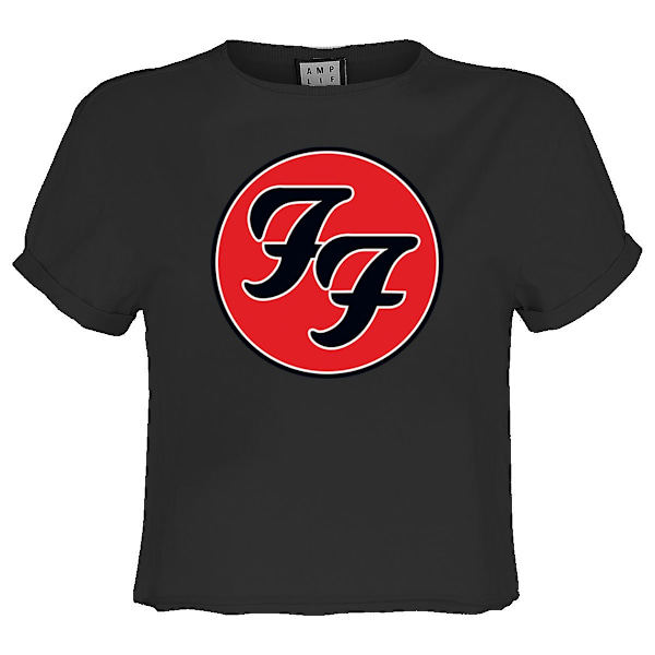 Amplified Dam/Dam Foo Fighters Logotyp Crop Top XXL Kolgrå Charcoal XXL