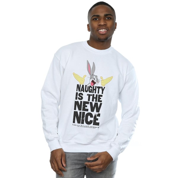 Looney Tunes Mens Naughty Is The New Nice Sweatshirt L Vit White L