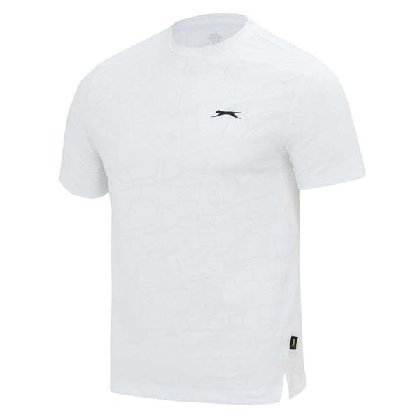 Slazenger Herr Logotyp Stickad T-shirt S Vit White S
