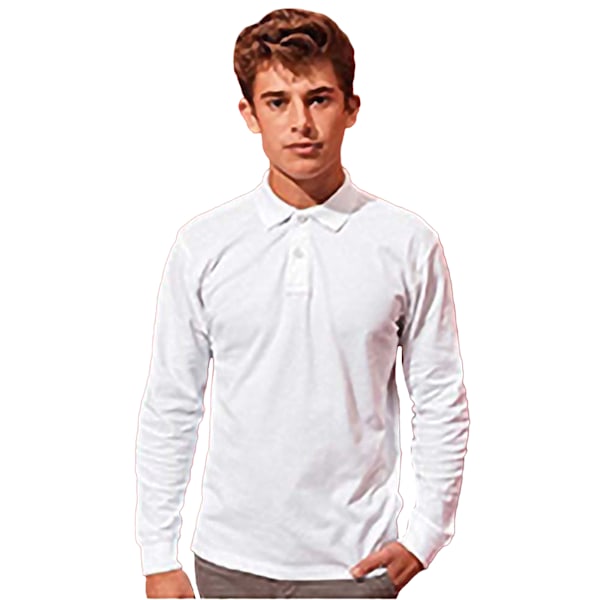 Asquith & Fox Klassisk Passform Långärmad Pikétröja Herr XL Vit White XL
