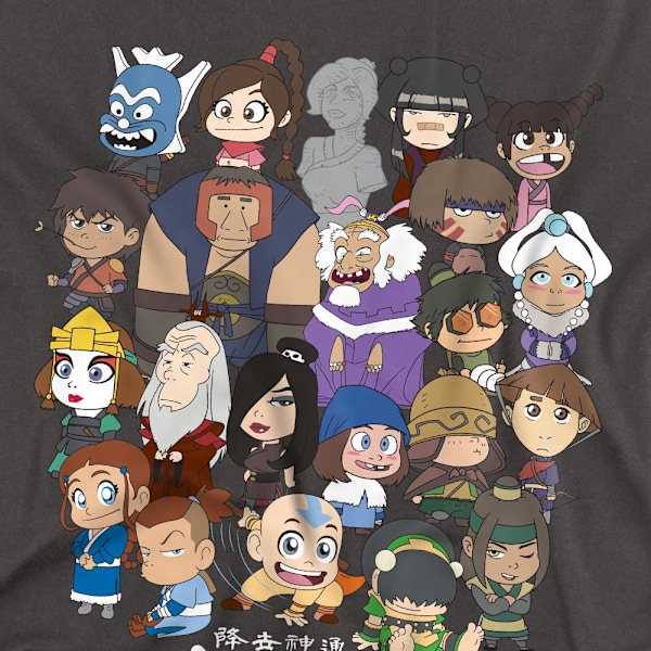 Avatar: The Last Airbender Unisex Vuxen Chibi Grupp T-Shirt L C Charcoal L