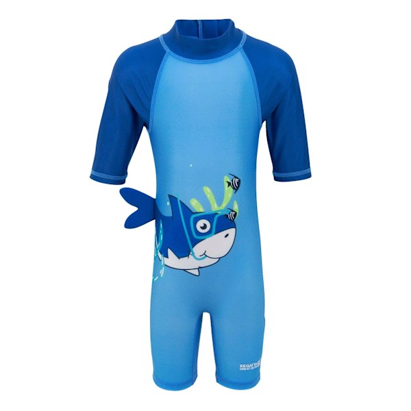 Regatta Barn/Barn Bubble The Shark Rash Guard Baddräkt 24- Elysium Blue/Hawaiian Blue 24-36 Months
