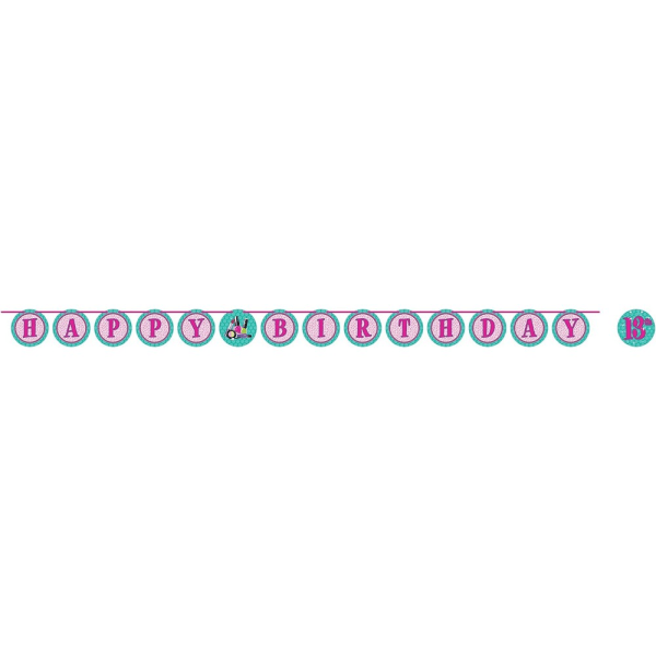 Kreativa Party Spa-temaband Grattis på födelsedagen Banner med Stic Turquoise/Pink One Size
