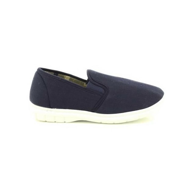 Scimitar herr Twin Gusset Slip On Casual Textile skor 7 UK Nav Navy Blue Denim 7 UK