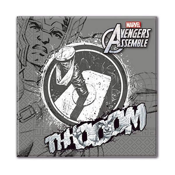 Avengers Assemble Papperservetter Thor (20-pack) Grey One Size