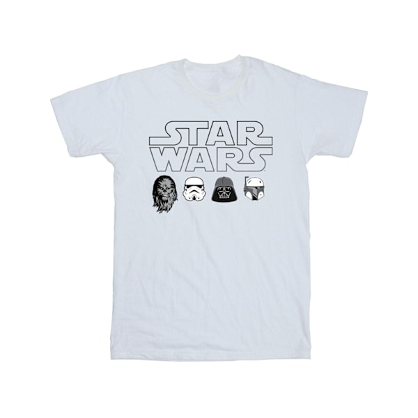 Star Wars Boys Character Heads T-Shirt 7-8 år Vit White 7-8 Years