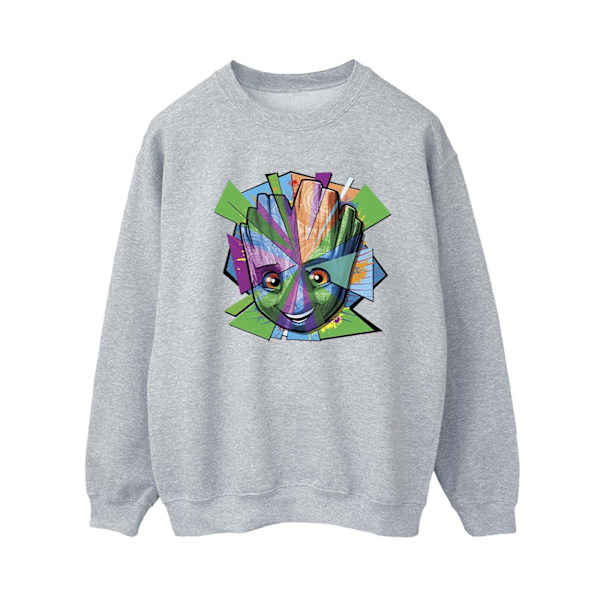 Marvel Dam/Kvinnor Guardians Of The Galaxy Groot Shattered Sweatshirt Sports Grey L