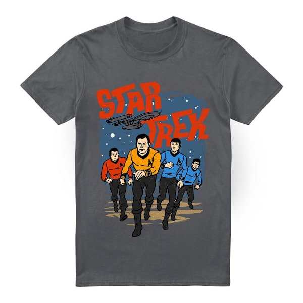 Star Trek Herr Run Forward T-Shirt M Gråmelerad Charcoal M